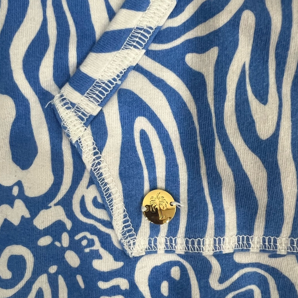 Lilly Pulitzer Blue and White Print with Gold Zipper
